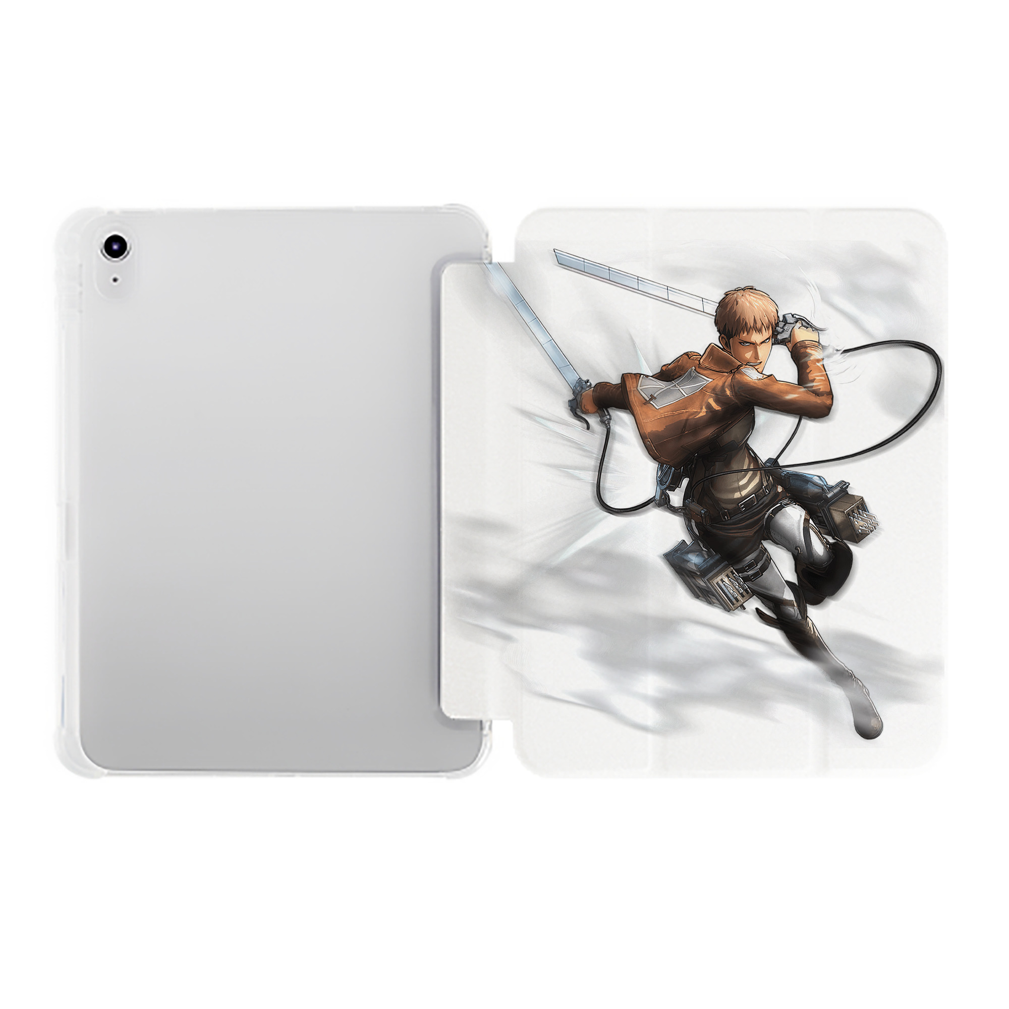 （画像用） 進撃の巨人 ジャン・キルシュタイン Attack on Titan Jean Kirstein IPad ケース ペン収納付き 三つ折りスタンド PUレザー×シリコン 対応機種9.5/10.5/10.9インチ